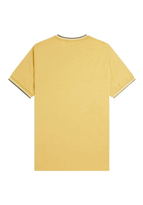 Fred Perry Twin Tipped Tee Honeycomb Snow White Court Green Men FRED PERRY | T-shirt | M1588-Y33
